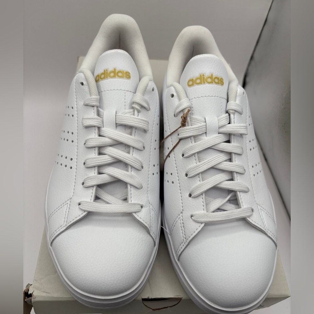 New Women’s Adidas Advantage 2.0 Tennis Shoes Sneaker White /Pink Size 7.5